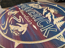 Custom Ski Mountain Sign, 16" round carved wood wall sign