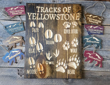 Animal Tracks of... Carved wooden sign