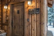 Rustic Wooden sign reading 'An Old Bear And His Honey Live Here' mountain cabin decor
