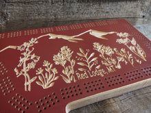 Mountain Wildflower cribbage board, Montana Shaped cribbage board, Made in Montana, personalized cribbage boards