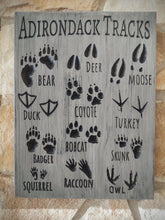 Animal Tracks of... Carved wooden sign