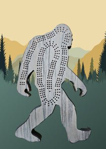 Sasquatch shaped Cribbage Board