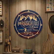 Fly Fishing Rivers 16" wood circle sign