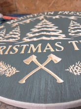 Mountain Fresh Christmas Trees - 16" wooden circle sign