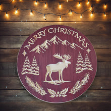 Merry Christmas to all and to all a good night- 16" wooden circle sign