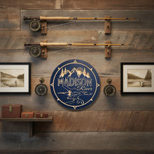 Fly Fishing Rivers 16" wood circle sign