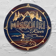 Fly Fishing Rivers 16" wood circle sign