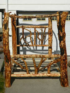 Twisted Log Canopy Queen bed