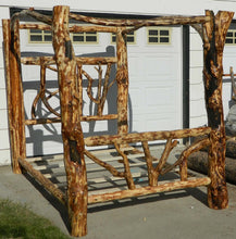 Twisted Log Canopy Queen bed