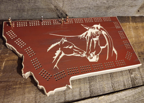 Cribbage Board- Horses