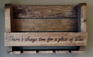 4 Glass Wine Rack- There's Always time for a glass of wine