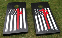 Knotty Pine Woodworks- corn hole lineman flag