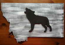 MT cutout, Montana Wolf silhouette, Knotty Pine Woodworks