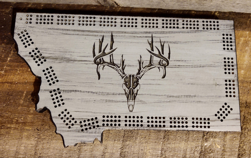 Cribbage Board-Deer skull