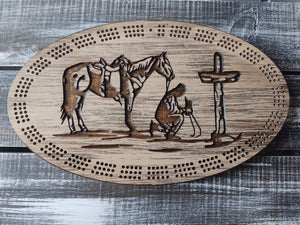 Cribbage Board- Cowboy Cross