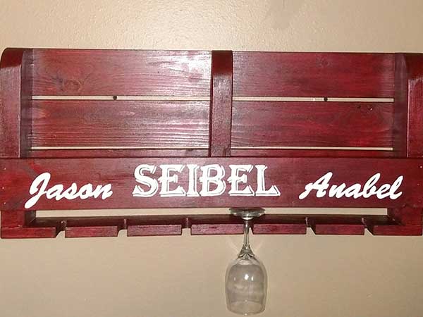 Custom Names 6 Glass Wine rack