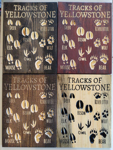 Tracks of Yellowstone, animal prints- Knotty Pine Woodworks