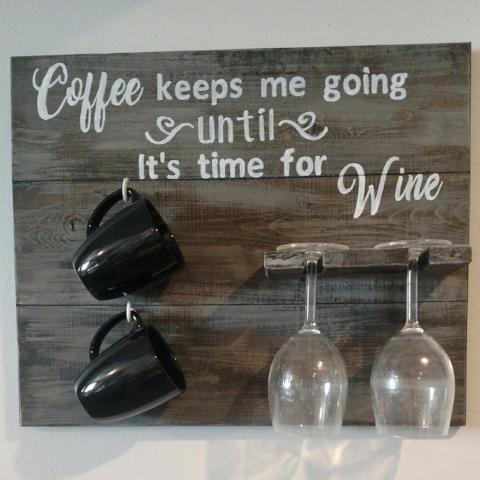 Knotty Pine Woodworks Coffee keeps me going until it's time for wine rack